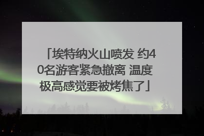 埃特纳火山喷发 约40名游客紧急撤离 温度极高感觉要被烤焦了