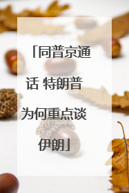同普京通话 特朗普为何重点谈伊朗