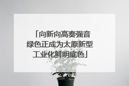 向新向高奏强音 绿色正成为太原新型工业化鲜明底色