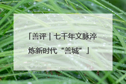 善评｜七千年文脉淬炼新时代“善城”