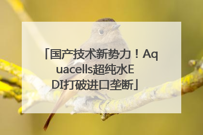 国产技术新势力！Aquacells超纯水EDI打破进口垄断