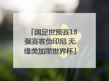 国足世预赛18强赛客负印尼 无缘美加墨世界杯