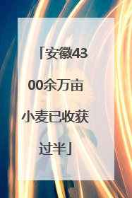 安徽4300余万亩小麦已收获过半