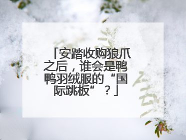 安踏收购狼爪之后，谁会是鸭鸭羽绒服的“国际跳板”？