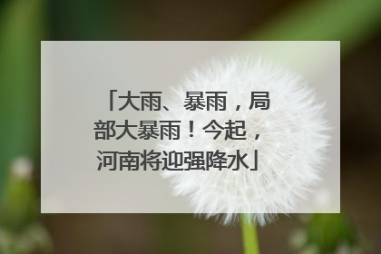 大雨、暴雨，局部大暴雨！今起，河南将迎强降水