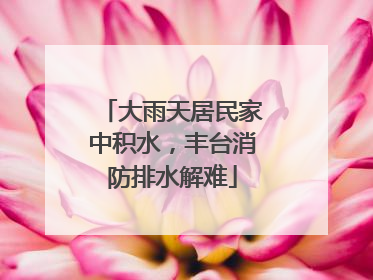 大雨天居民家中积水，丰台消防排水解难