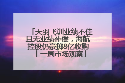 天羽飞训业绩不佳且无业绩补偿，海航控股仍豪掷8亿收购丨一周市场观察