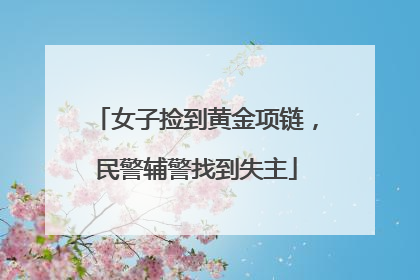 女子捡到黄金项链，民警辅警找到失主