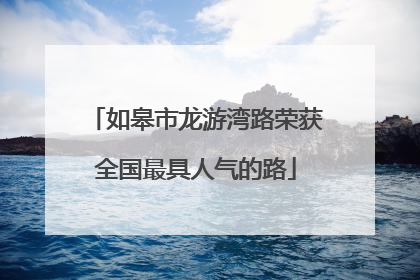 如皋市龙游湾路荣获全国最具人气的路
