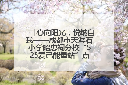 心向阳光，悦纳自我——成都市天涯石小学昭忠祠分校“525爱己能量站”点亮孩子心灵之旅