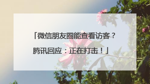 微信朋友圈能查看访客？腾讯回应：正在打击！