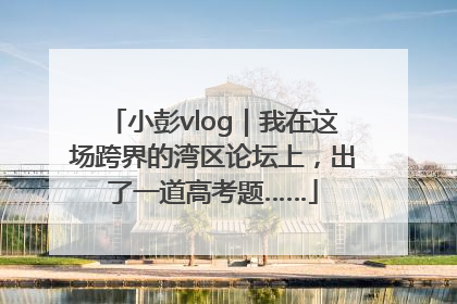 小彭vlog｜我在这场跨界的湾区论坛上，出了一道高考题……