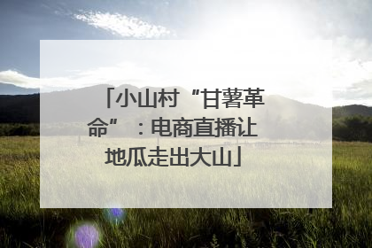 小山村“甘薯革命”：电商直播让地瓜走出大山