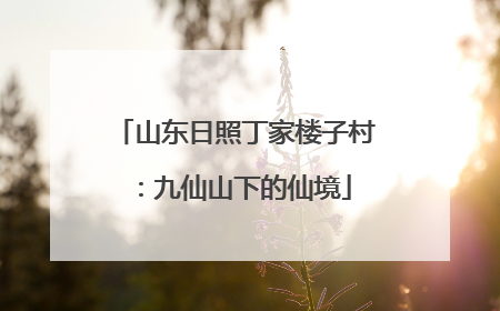 山东日照丁家楼子村：九仙山下的仙境