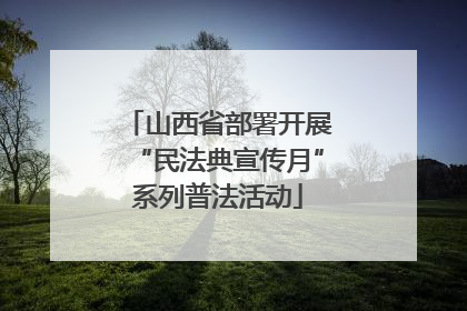 山西省部署开展“民法典宣传月”系列普法活动