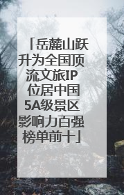 岳麓山跃升为全国顶流文旅IP 位居中国5A级景区影响力百强榜单前十