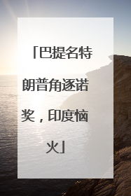 巴提名特朗普角逐诺奖，印度恼火