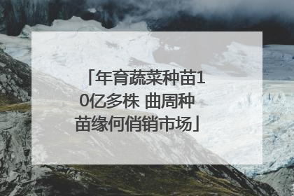 年育蔬菜种苗10亿多株 曲周种苗缘何俏销市场