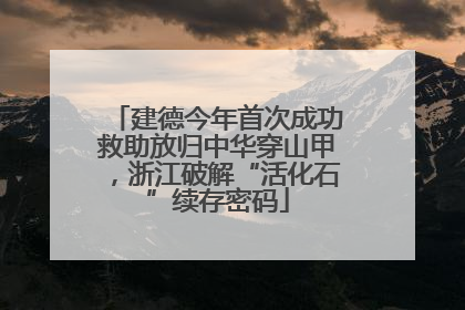 建德今年首次成功救助放归中华穿山甲，浙江破解“活化石”续存密码