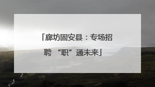 廊坊固安县：专场招聘 “职”通未来