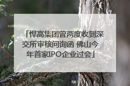 悍高集团曾两度收到深交所审核问询函 佛山今年首家IPO企业过会