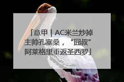 意甲｜AC米兰炒掉主帅孔塞桑，“囧叔”阿莱格里重返圣西罗
