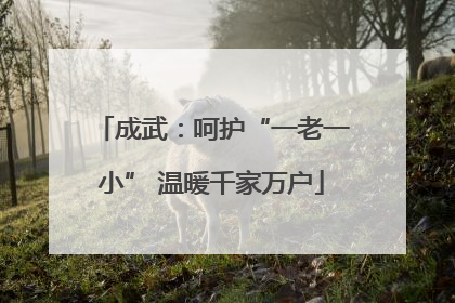 成武：呵护“一老一小” 温暖千家万户