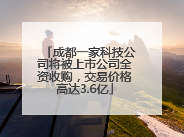 成都一家科技公司将被上市公司全资收购，交易价格高达3.6亿