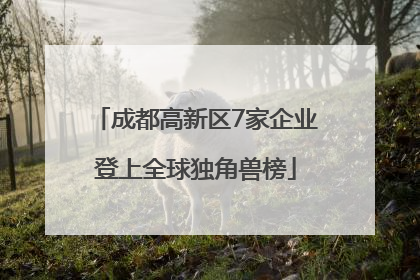 成都高新区7家企业登上全球独角兽榜