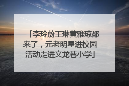 李玲蔚王琳黄雅琼都来了，元老明星进校园活动走进文龙巷小学
