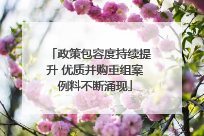 政策包容度持续提升 优质并购重组案例料不断涌现