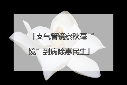 支气管镜察秋毫“镜”到病除惠民生