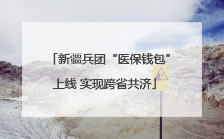 新疆兵团“医保钱包”上线 实现跨省共济