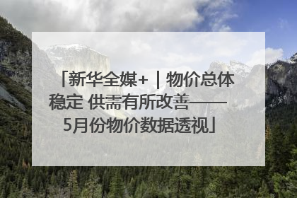 新华全媒+｜物价总体稳定 供需有所改善——5月份物价数据透视