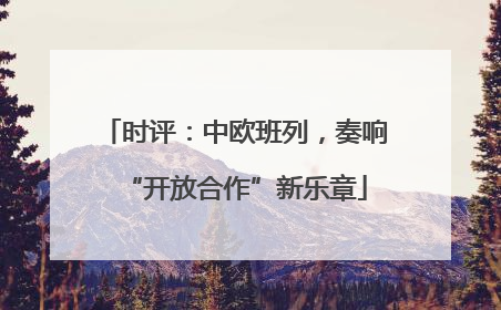 时评：中欧班列，奏响“开放合作”新乐章
