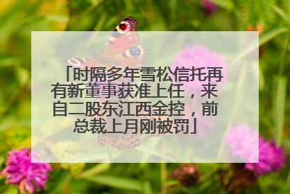时隔多年雪松信托再有新董事获准上任，来自二股东江西金控，前总裁上月刚被罚