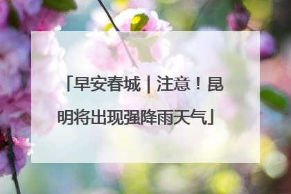 早安春城｜注意！昆明将出现强降雨天气