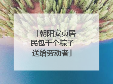 朝阳安贞居民包千个粽子送给劳动者