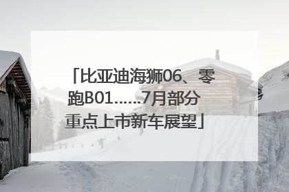 比亚迪海狮06、零跑B01……7月部分重点上市新车展望