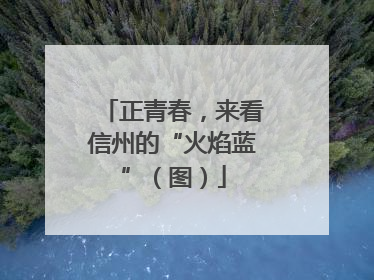 正青春，来看信州的“火焰蓝”（图）