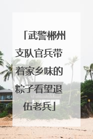 武警郴州支队官兵带着家乡味的粽子看望退伍老兵