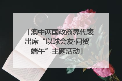 澳中两国政商界代表出席“以球会友·同贺端午”主题活动