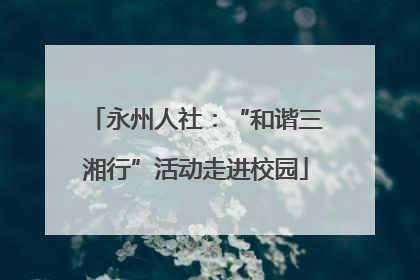 永州人社：“和谐三湘行”活动走进校园