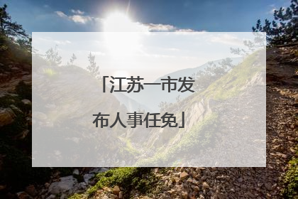 江苏一市发布人事任免