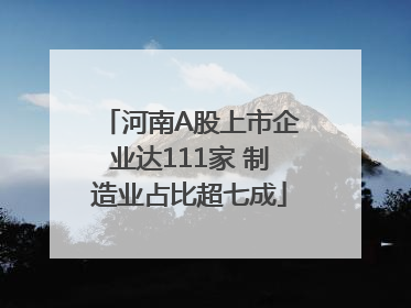河南A股上市企业达111家 制造业占比超七成