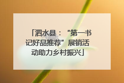 泗水县：“第一书记好品推荐”展销活动助力乡村振兴