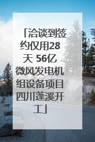 洽谈到签约仅用28天 56亿微风发电机组设备项目四川蓬溪开工