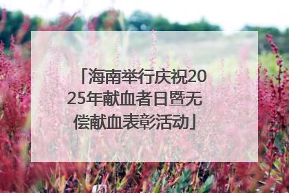 海南举行庆祝2025年献血者日暨无偿献血表彰活动