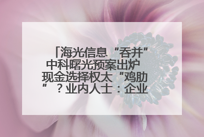 海光信息“吞并”中科曙光预案出炉 现金选择权太“鸡肋”？业内人士：企业不想大量现金流出