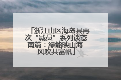 浙江山区海岛县再次“减员”系列谈苍南篇：绿能映山海 风吹共富帆